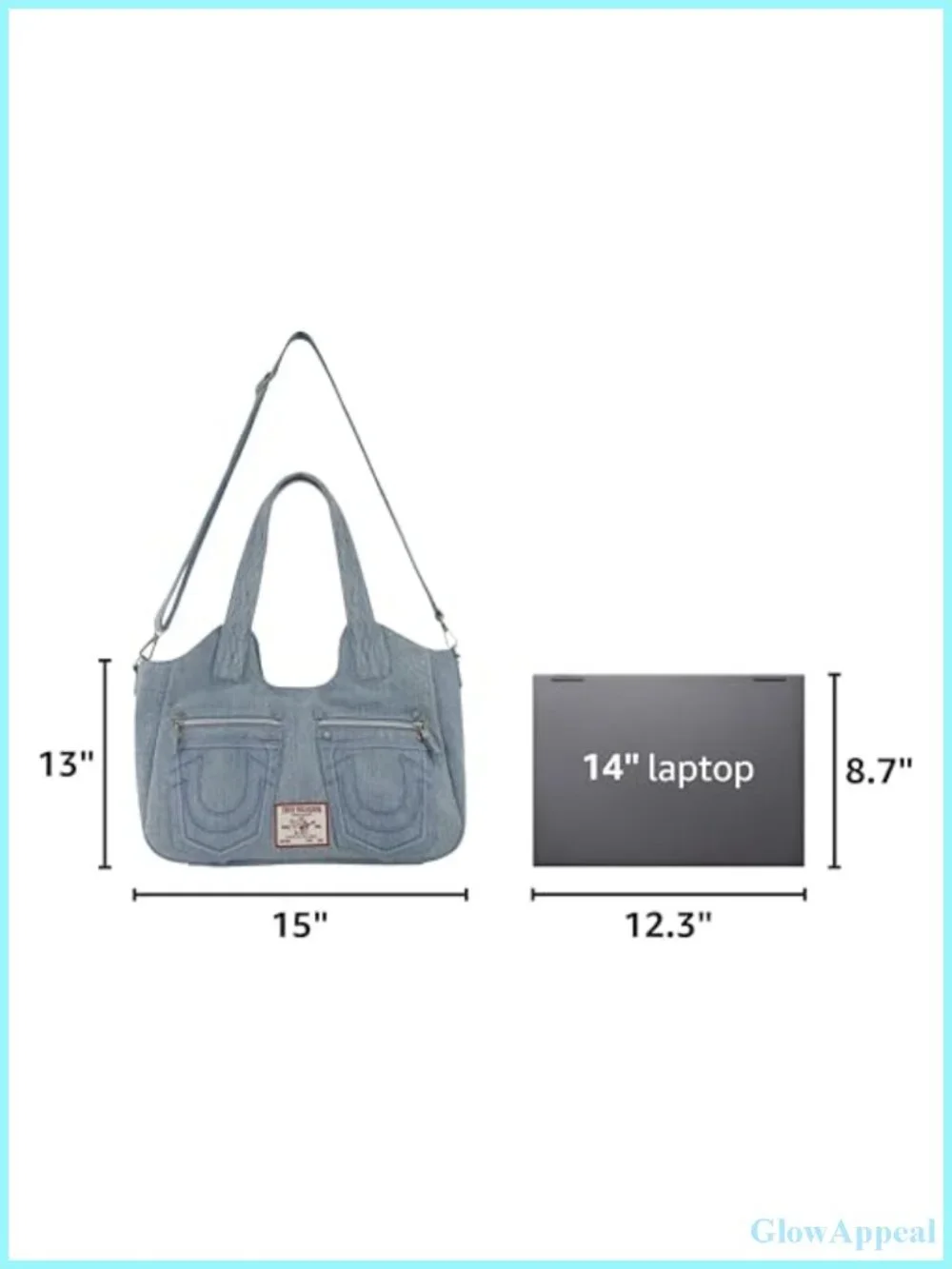 True Religion Satchel Crossbody Purse Handbag Horseshoe Logo Stitching
